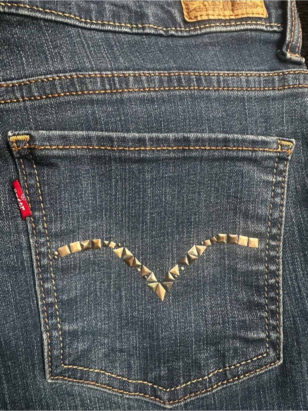 Levi's Denim Jeans with Tan Pocket Lining and Silver Button